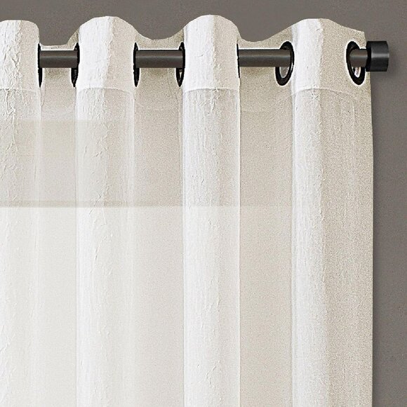 NWT Regal Home Voile` Sheer Grommet Top Single Curtain Panel Ivory 50" x 63" - Picture 4 of 6